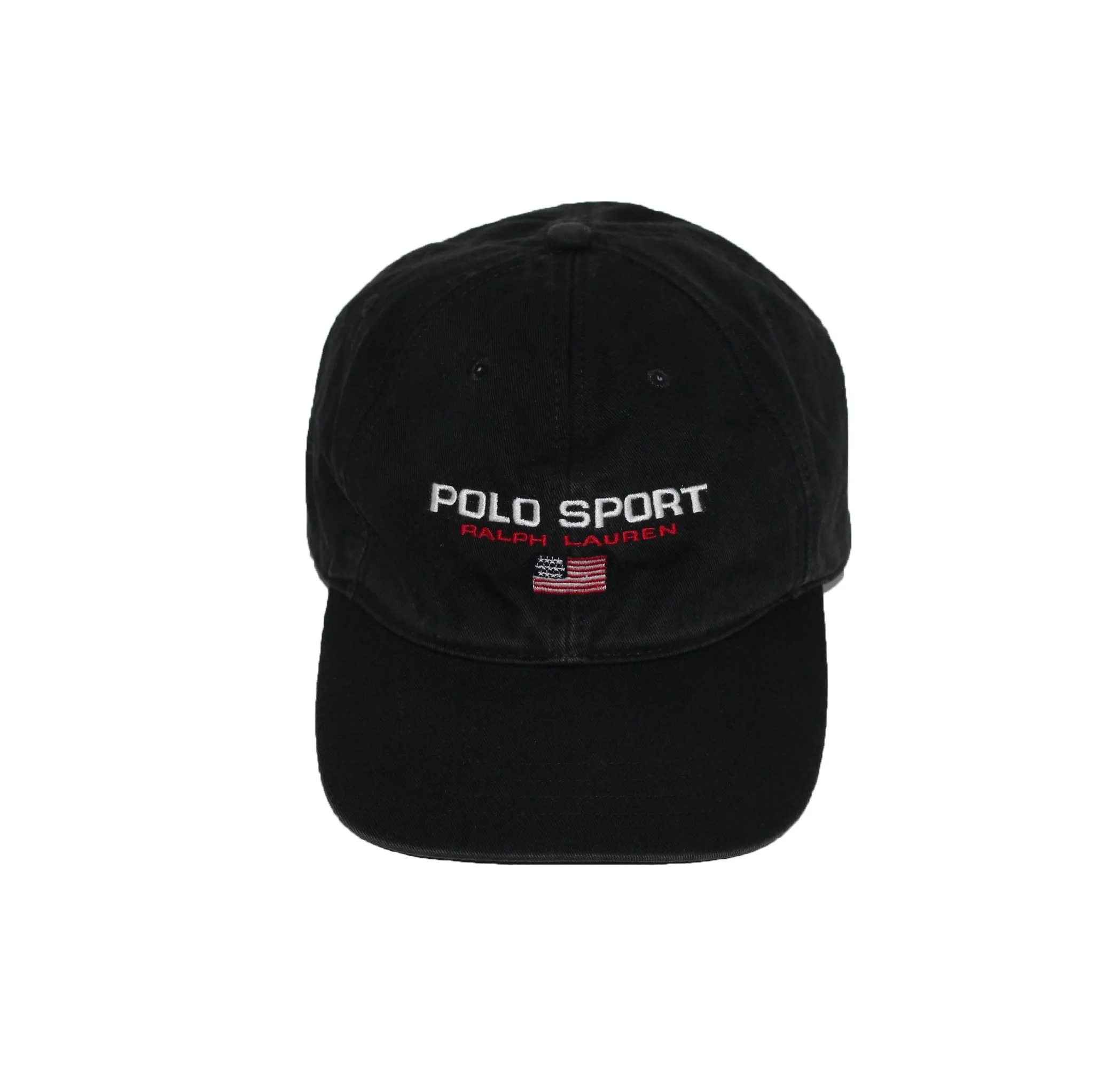 Vintage Polo Sport Ralph Lauren Black Strap Back Hat — RootsBK
